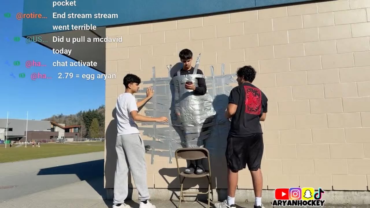 DUCK TAPEING MYSELF TO WALL (CHAT EGG ME)