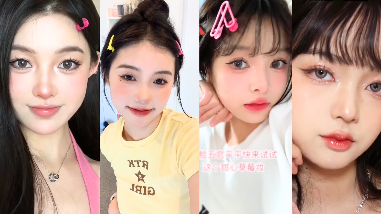 Douyin STRAWBERRY makeup for girls #douyinmakeup #cyane#howtodouyinmakeup#strawberrymakeup