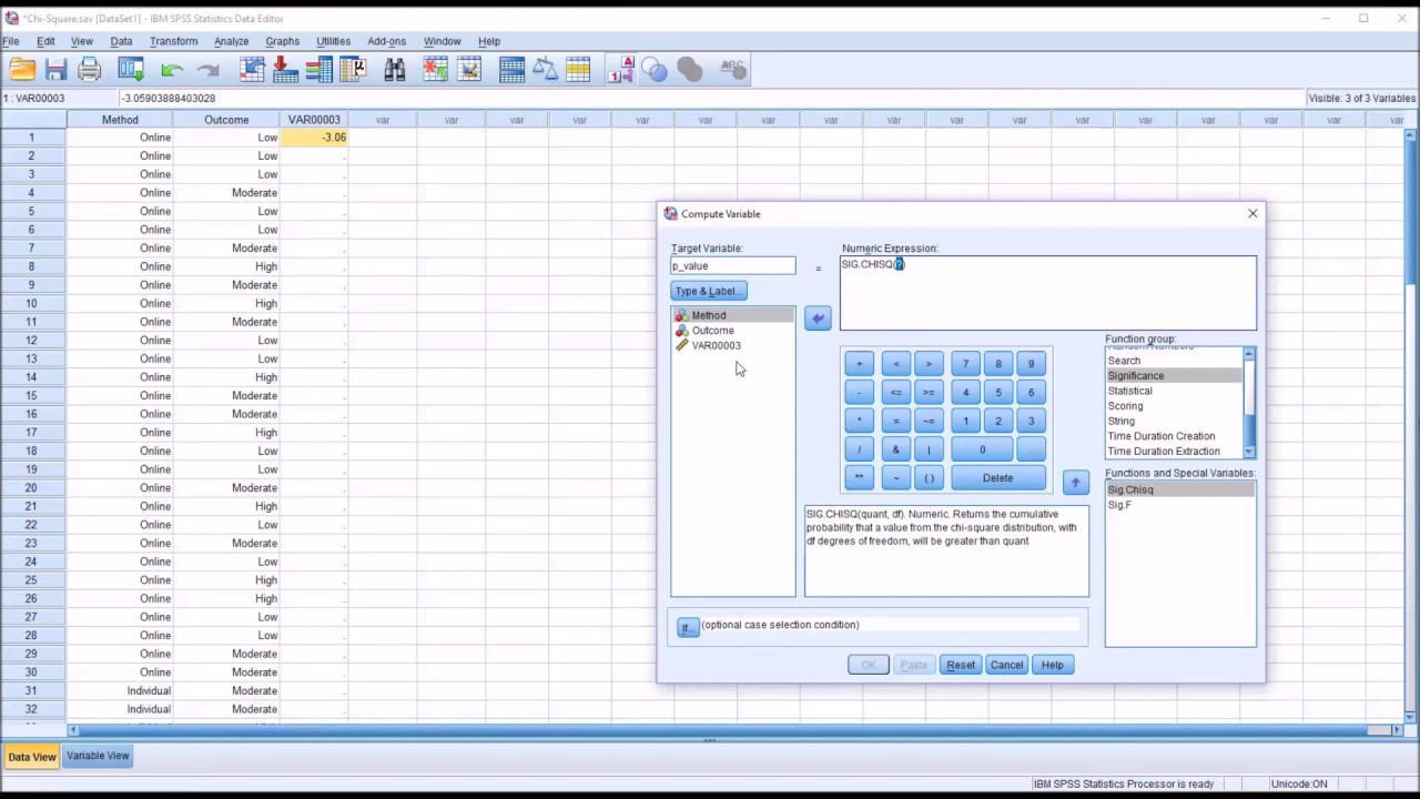 Post Hoc Test after a Chi-Square Test (3 by 3) using SPSS and Excel