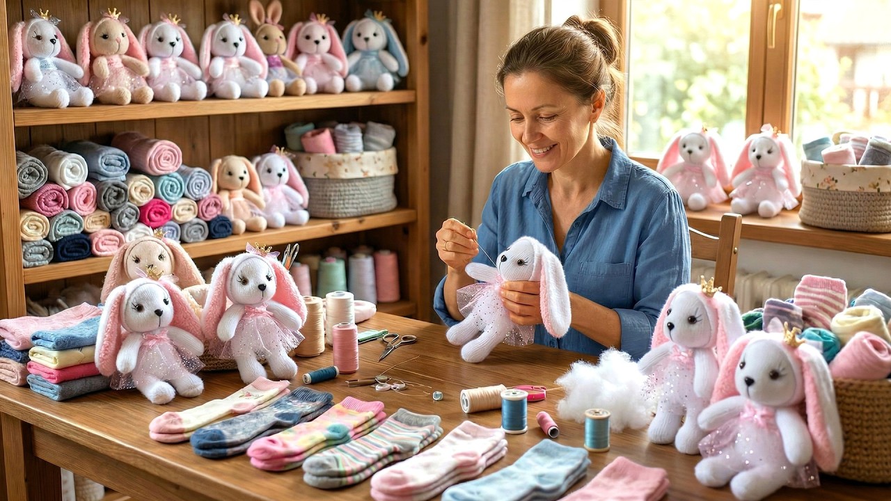 GENIUS IDEA! Anyone Can Make Those Bunnies Using Just Socks!