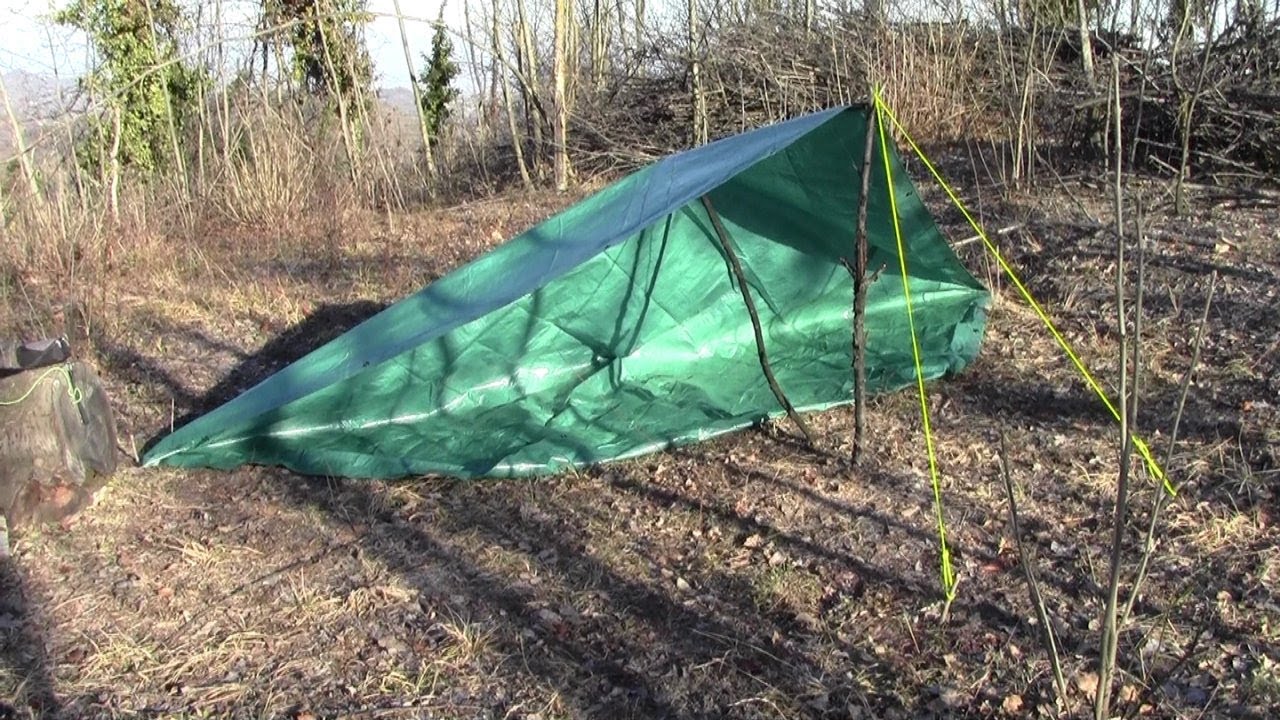 TARP /TELI TENDA: realizzarli senza alberi a loro sostegno - video #5