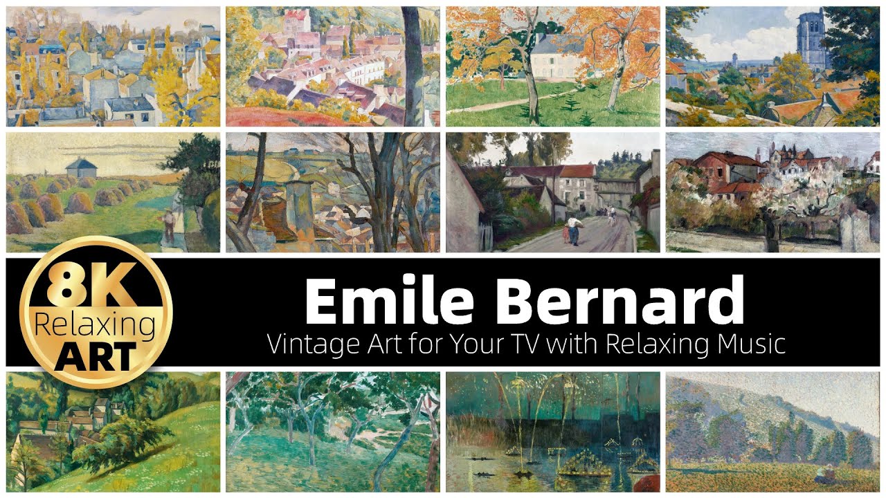 Vintage Art | Landscape Art by Emile Bernard | Half an Hour of Relaxing 8K  Video with Calming Music