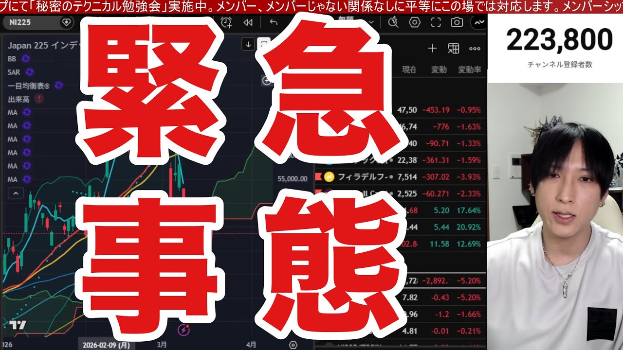3/9【日本株大暴落続くか⁉】日経平均2892円急落エグイ‼️中東情勢緊迫でWTI原油急騰→AI、半導体株大暴落。円安加速でドル円158円。米国株、ナスダック急落BW。仮想通貨軟調