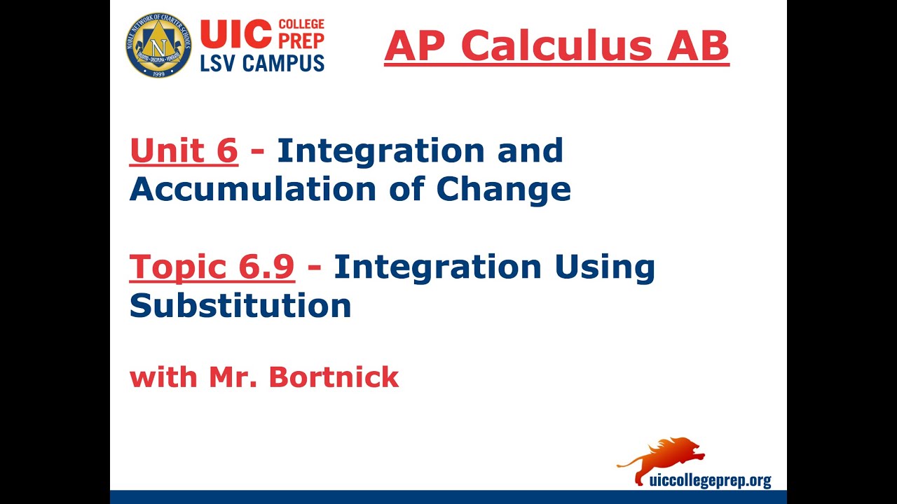 AP Calculus AB - 6.9 Integration Using u-Substitution