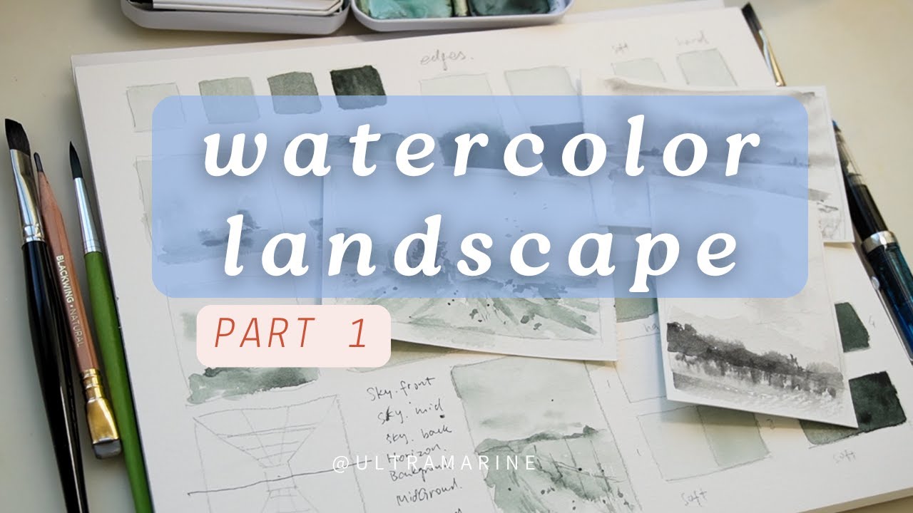 Акварельный пейзаж для начинающих 👩🏻‍🎨 часть 1: изучение тонов