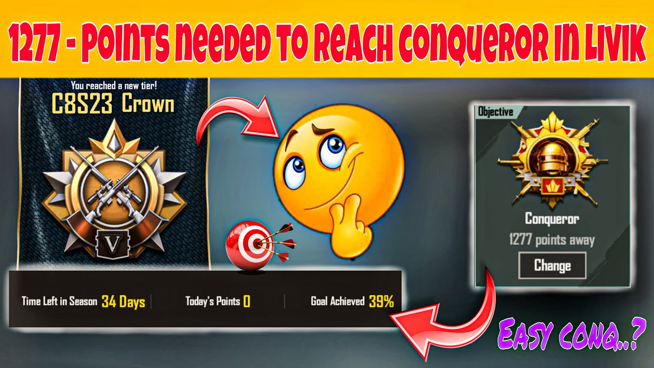 🇮🇳DAY 30 - 1277 POINTS NEED FOR CONQUEROR | DAILY PLUS TARGET 🎯 | Solo conqueror Tips & Tricks ✅