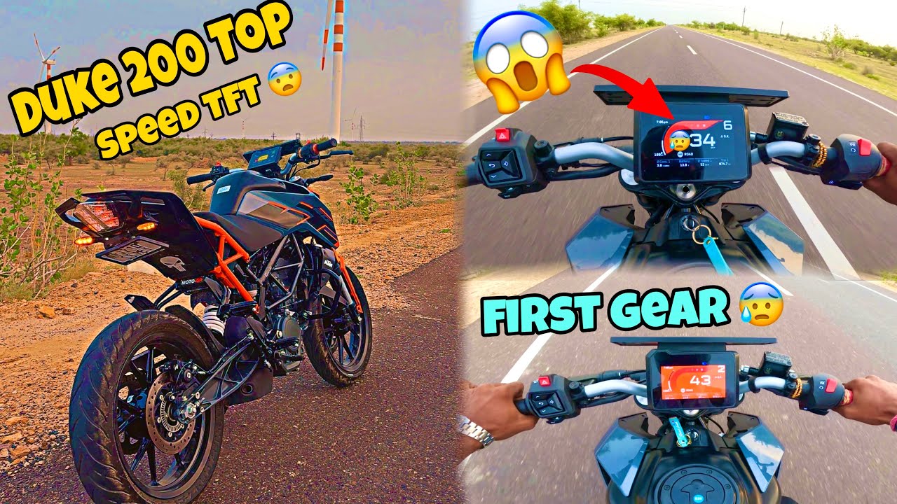 Ktm Duke 200 TFT Display Gear Challenge | 🥵ktm duke 200 Top Speed | First gear Test 🥶