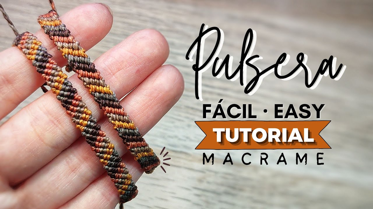 🔰 Cómo hacer PULSERA de HILO Macrame Fácil y Rápida Paso a Paso | DIY Candy Stripe Bracelet #60