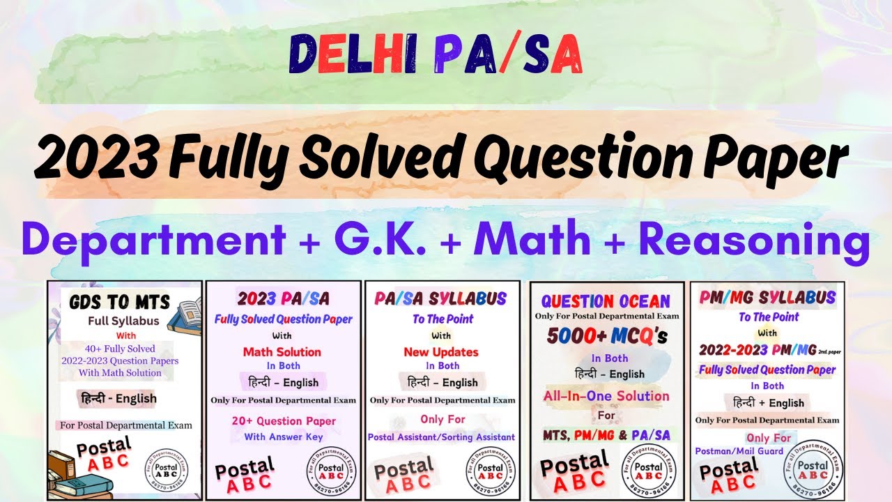 5. DELHI 2023 PA/SA Solved Question Paper | In Both  Hindi & English #andhrapa #gdstopa #pa