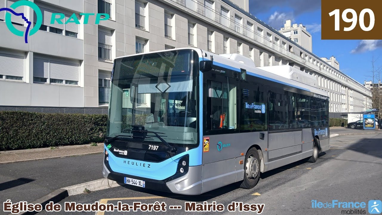 Bus 190 RATP - GX137 L GNV N°7197 Église de Meudon-la-Forêt --- Mairie d’Issy