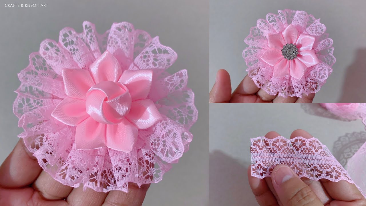 DIY Hair Bow Tutorial: Fabulous Styles with Lace Ribbons ! The making of bow hair band | Diy flower