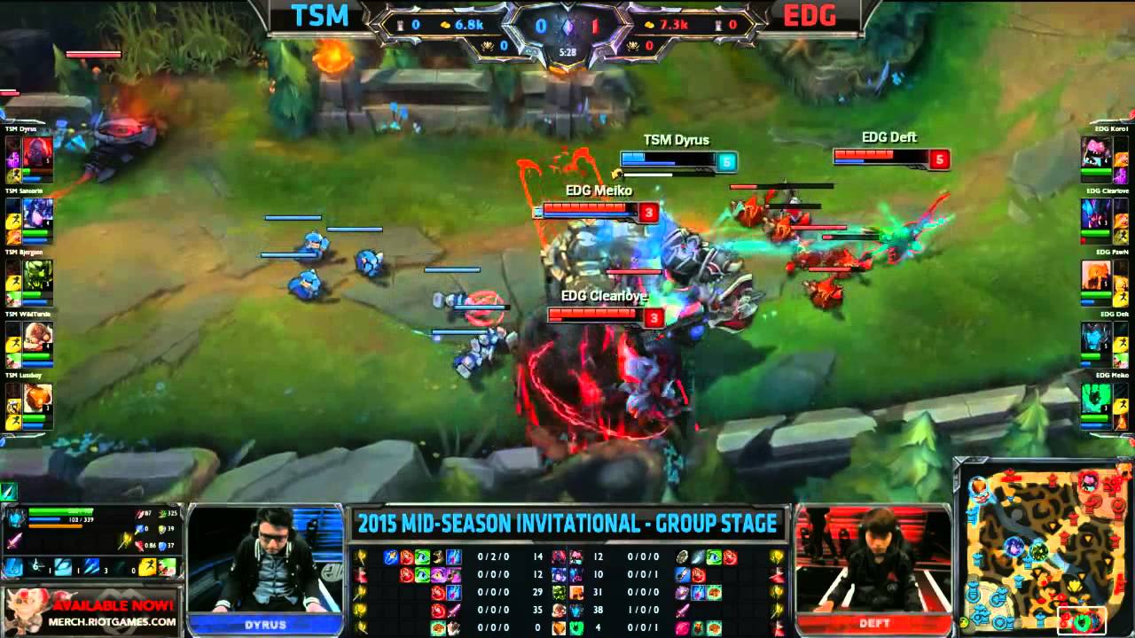 TSM vs EDG | Dyrus Gets Camped And Dived | MSI 2015
