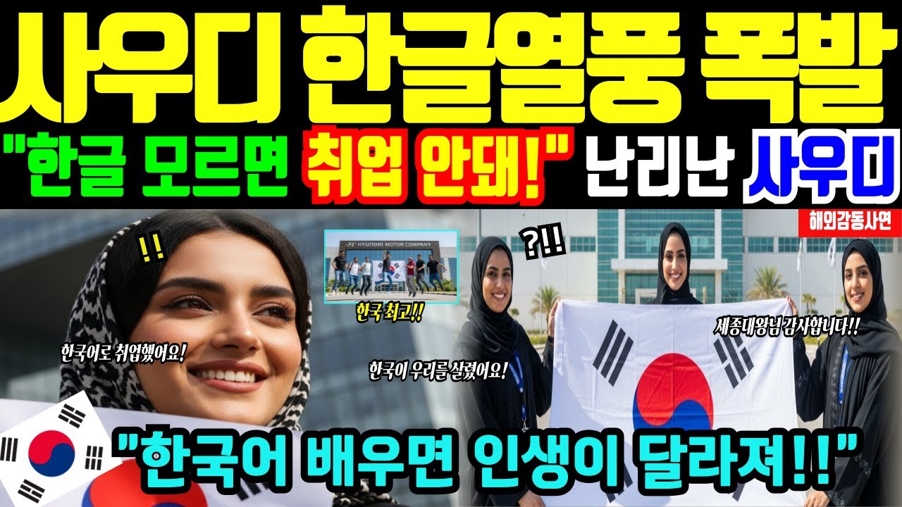 [해외감동사연] 한글 조롱하던 사우디 청년들도 한글열풍으로 뒤덮였다. 