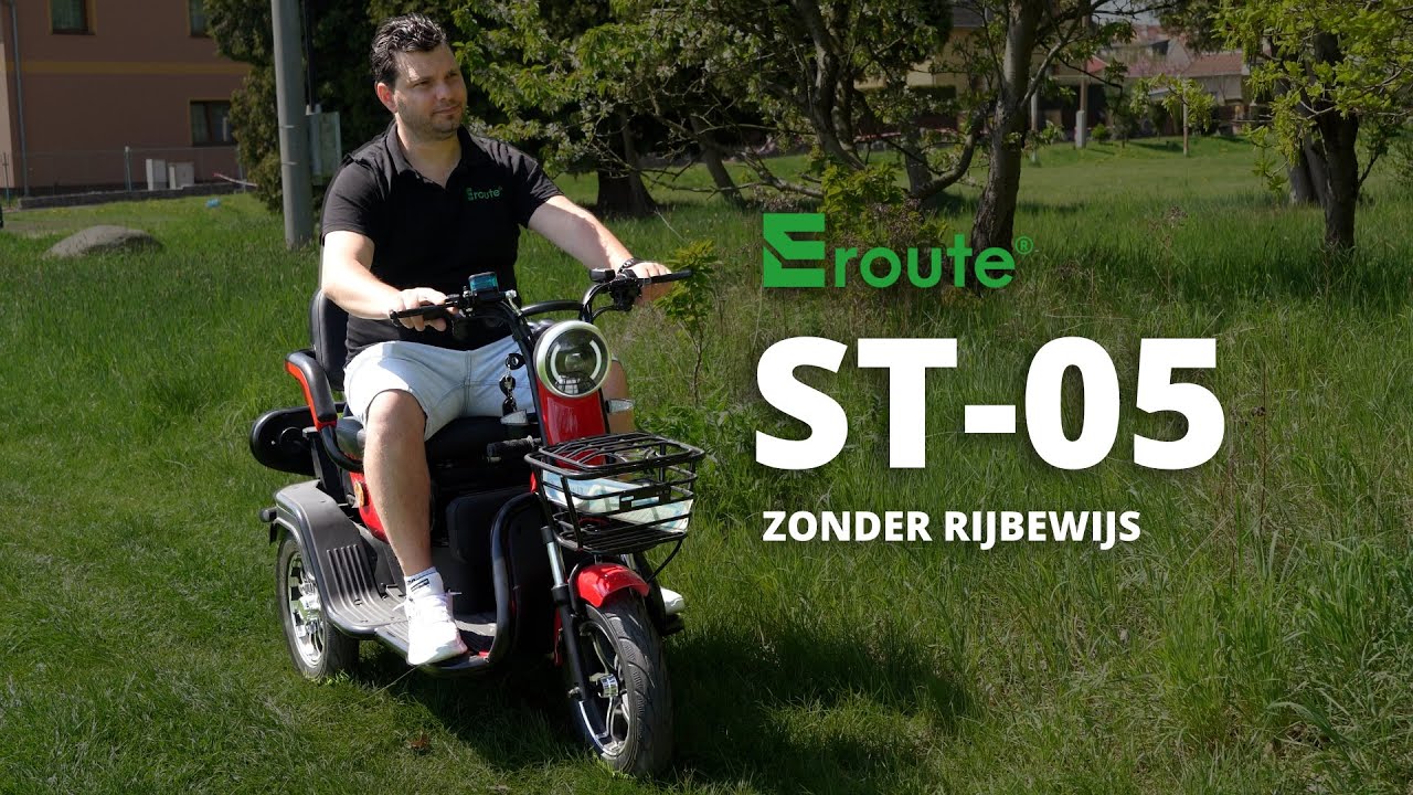 Een elektrische driewieler zonder rijbewijs? Probeer de Eroute ST-05 thuis