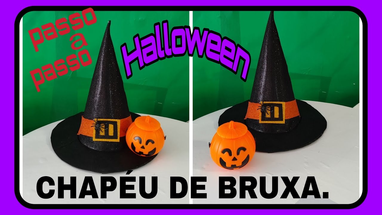 Chapéu de bruxa de E.V.A. passo a passo.