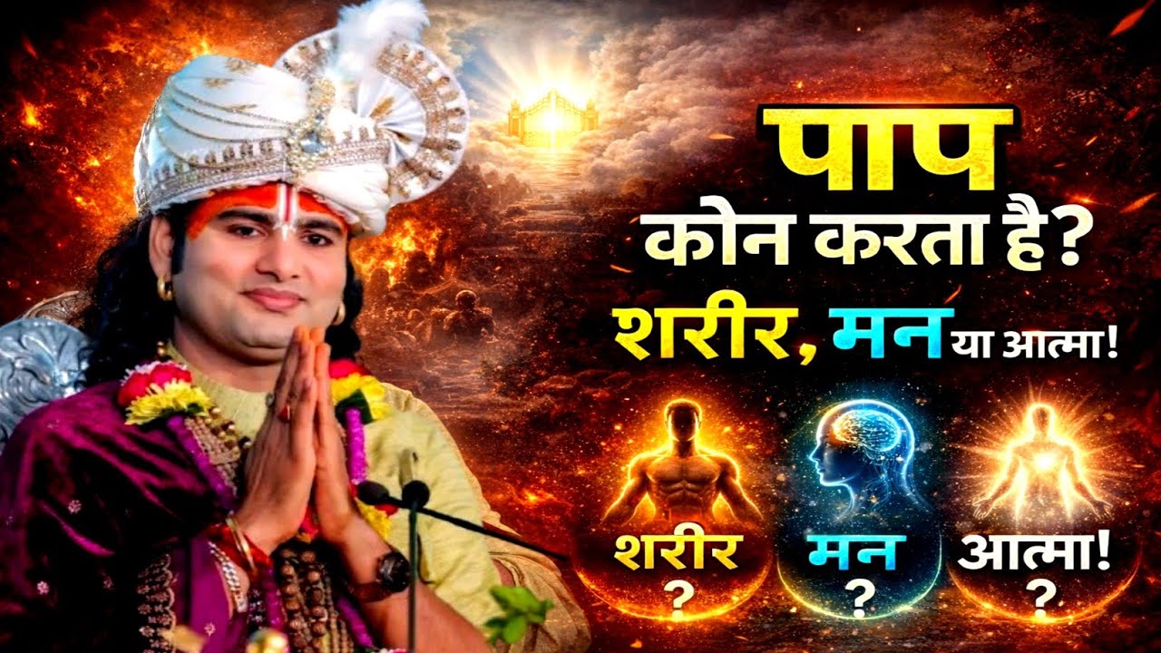 पाप कौन करता है? शरीर, मन या आत्मा | अनिरुद्धाचार्य जी महाराज का गहरा रहस्य