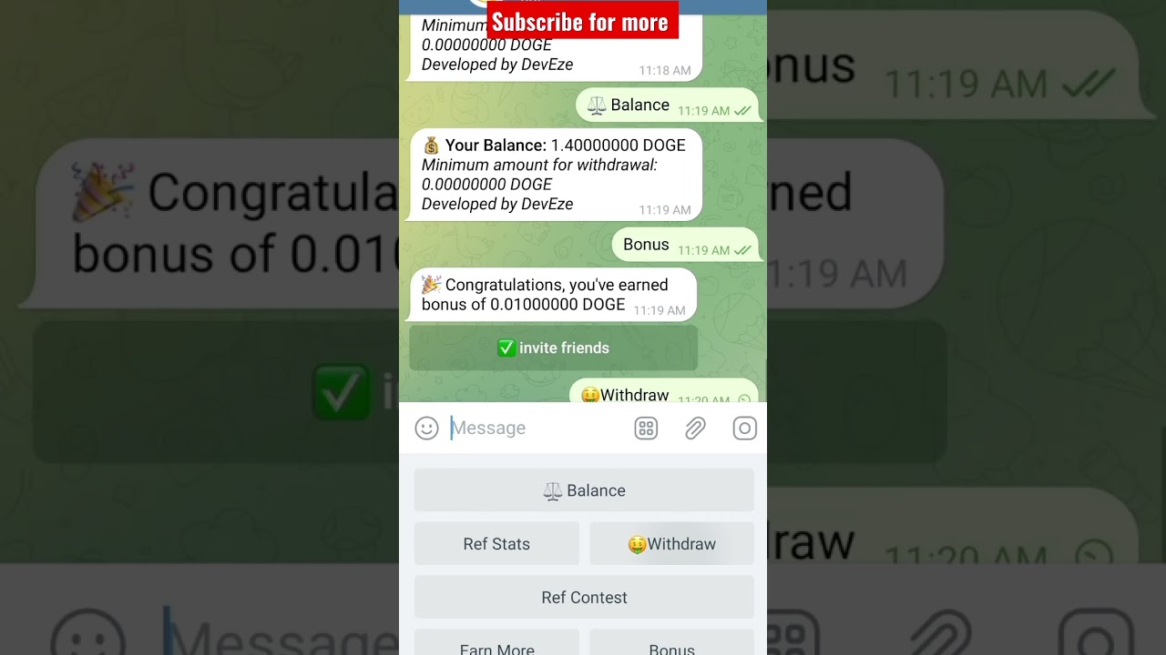 Get Unlimited Doge on Telegram || free Telegram Doge coin bot Get unlimited usdt telegram bot