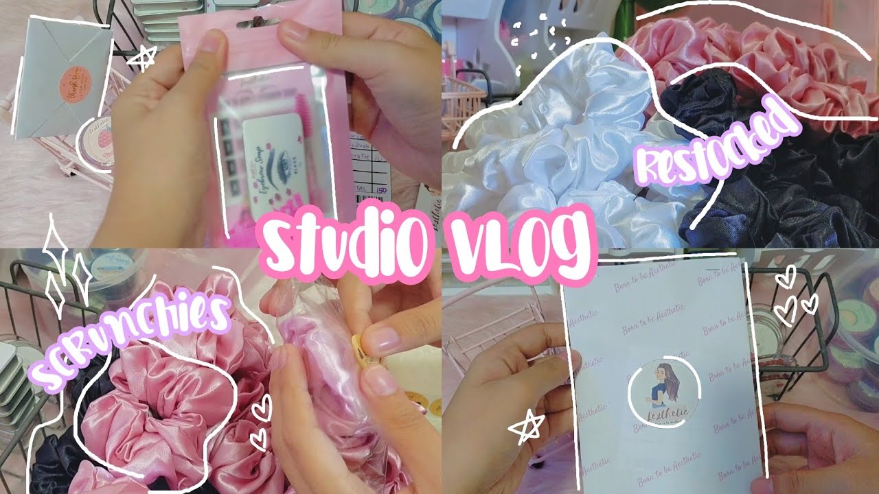 studio vlog #26 ✨ packing orders and restocking scrunchies 📦 Lexthetic PH