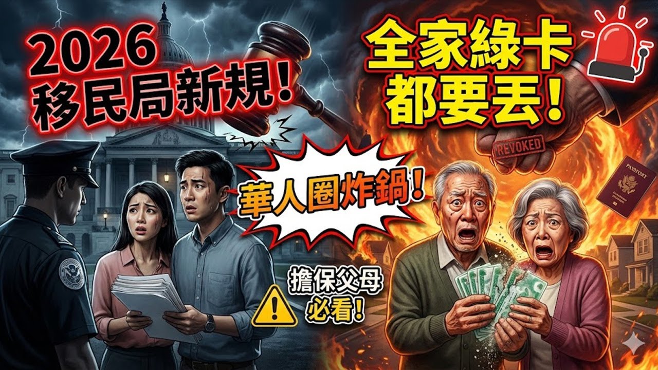 華人圈炸鍋了！2026 移民局新規：擔保父母移民如果不滿足這個條件，全家綠卡都要丟！#美國移民 #綠卡 #擔保父母移民 #移民局新規定 #全家移民 #永久居留權