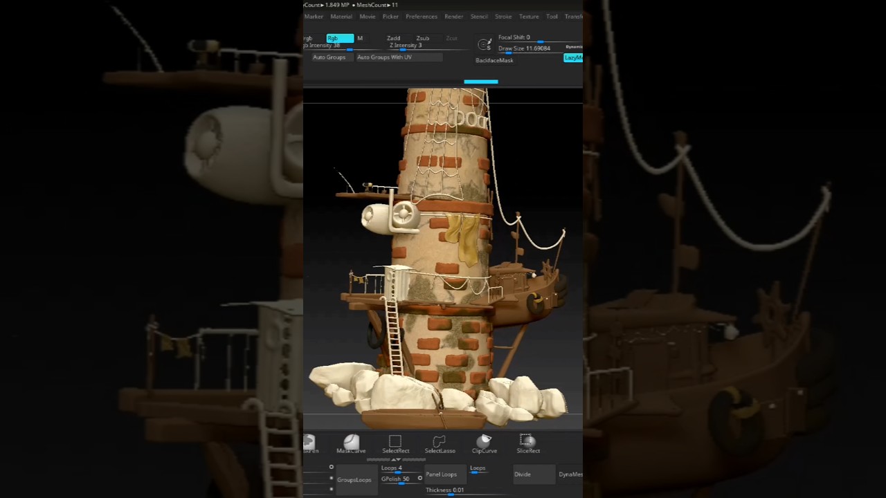 Day 3 of 30 Day Challenge | Completed My Lighthouse Polypaint! ZBrush Artist Vlog 