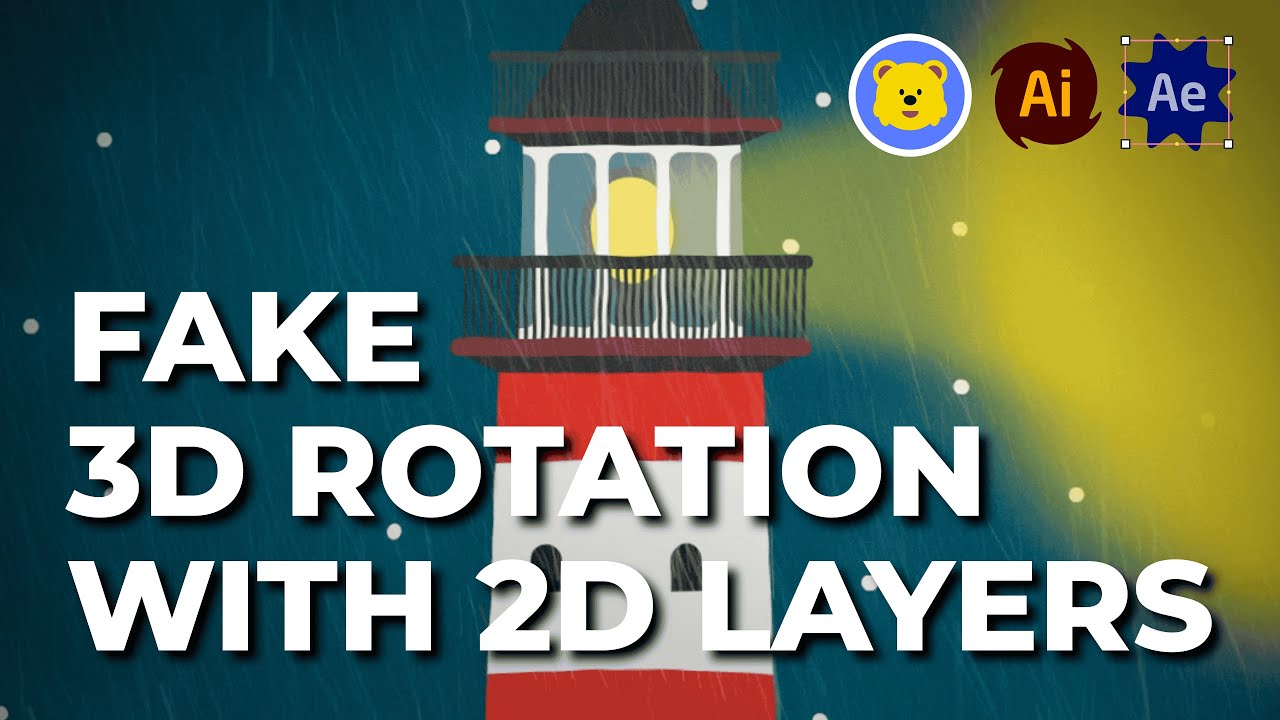 Amazing Fake 3D Rotation Trick for 2D Art in After Effects!