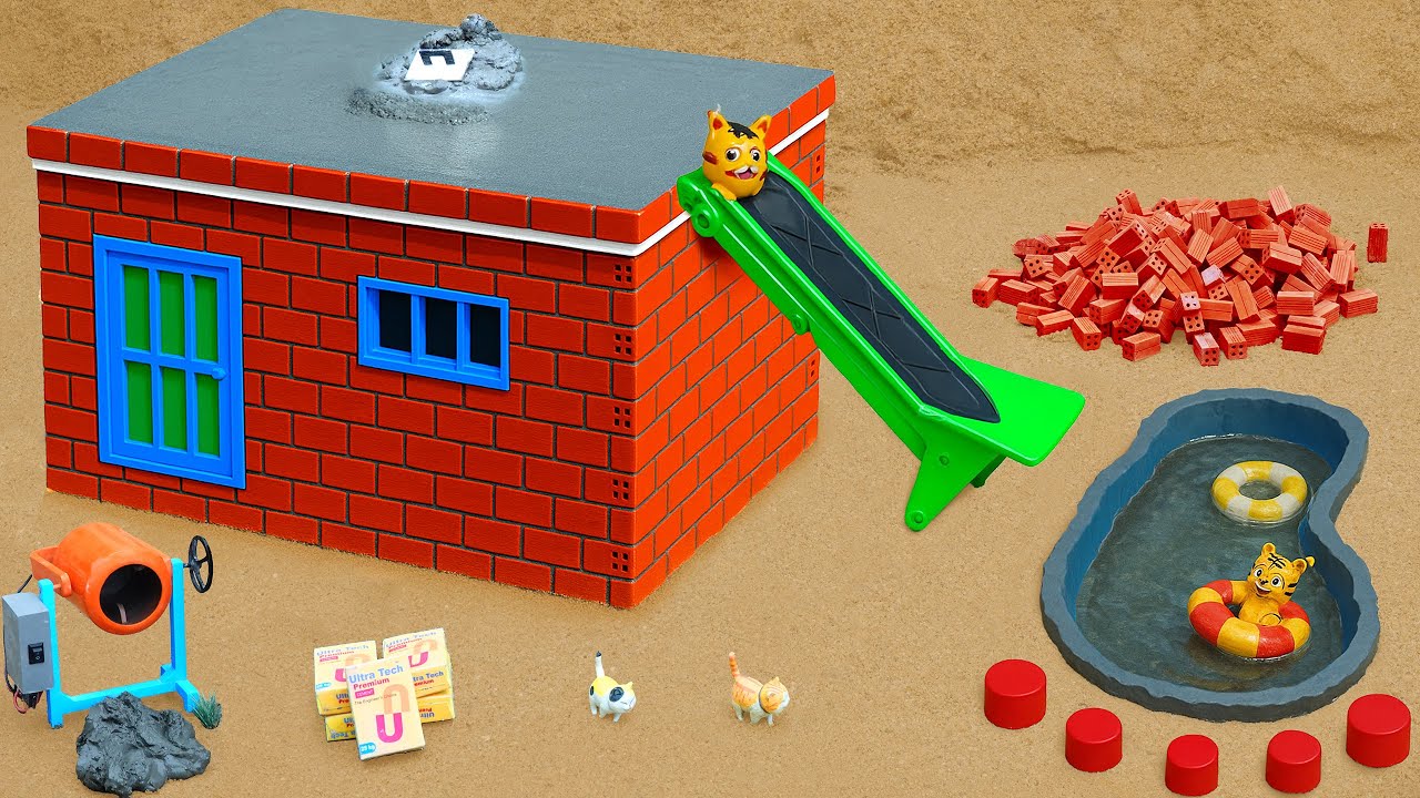 DIY Mini Bricks House Construction | Thief Caused Electrical Fire Science Project