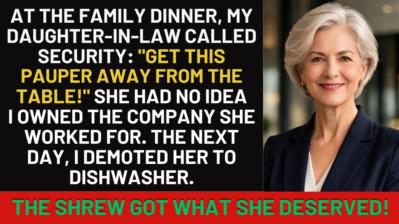 At the family dinner, my daughter-in-law called security: Get this pauper away from the table!...