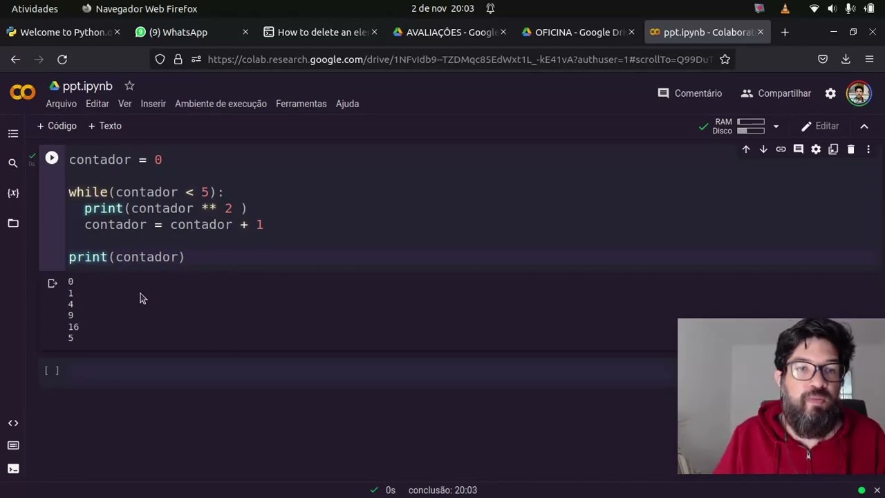 Laço while com contador no Python