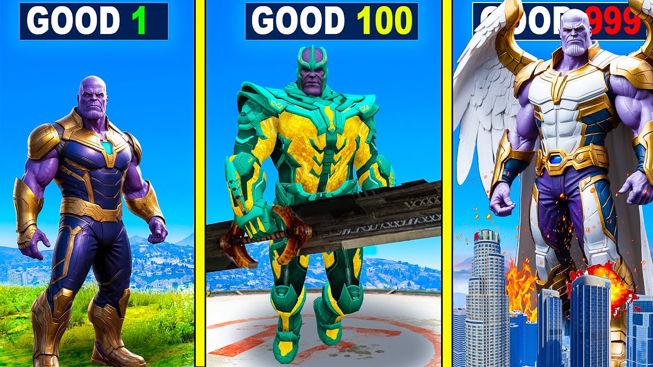 EVIL THANOS to GOOD 1,000,000 THANOS in GTA 5!
