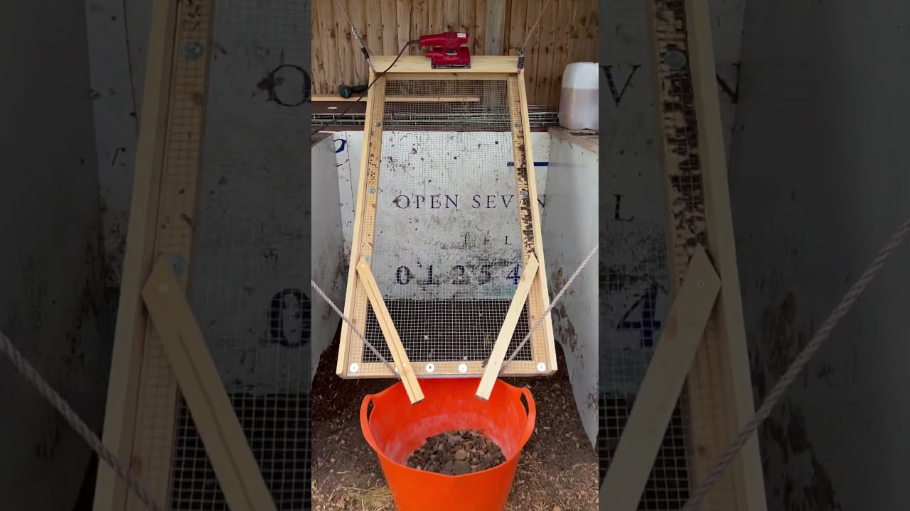 Electric vibrating sieve using a sander #allotment #soil #sieve #plantslife #shorts #short
