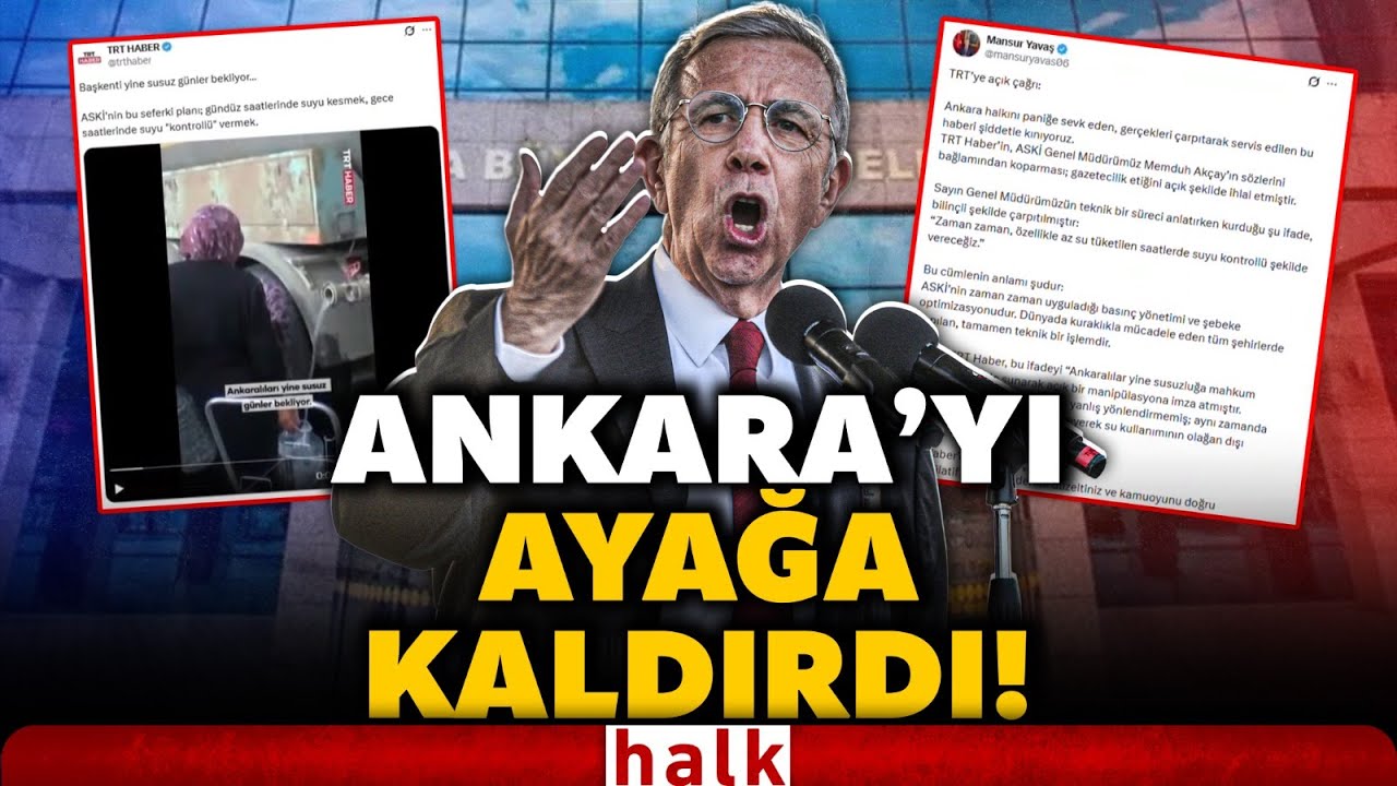 Mansur Yavaş'tan TRT'ye tarihi ayar! 'Susuzluk' haberine ateş p&uuml;sk&uuml;rd&uuml;! 