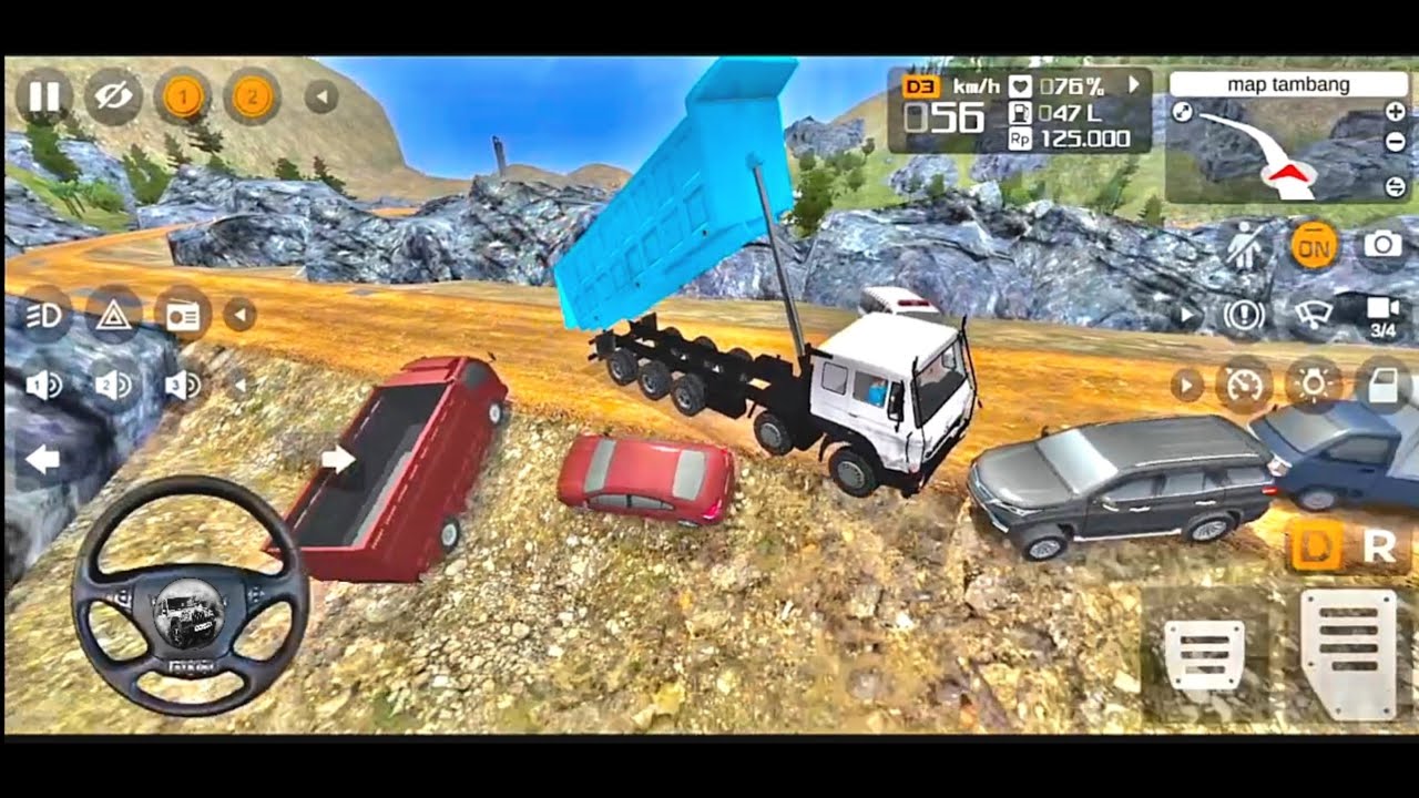INDIAN TRUCK DRIVING BUS SIMULATOR | INDONESIA MOUNTAIN ROAD | BHARAT BENZ 12X12 TRUCK DRIVING. 6
