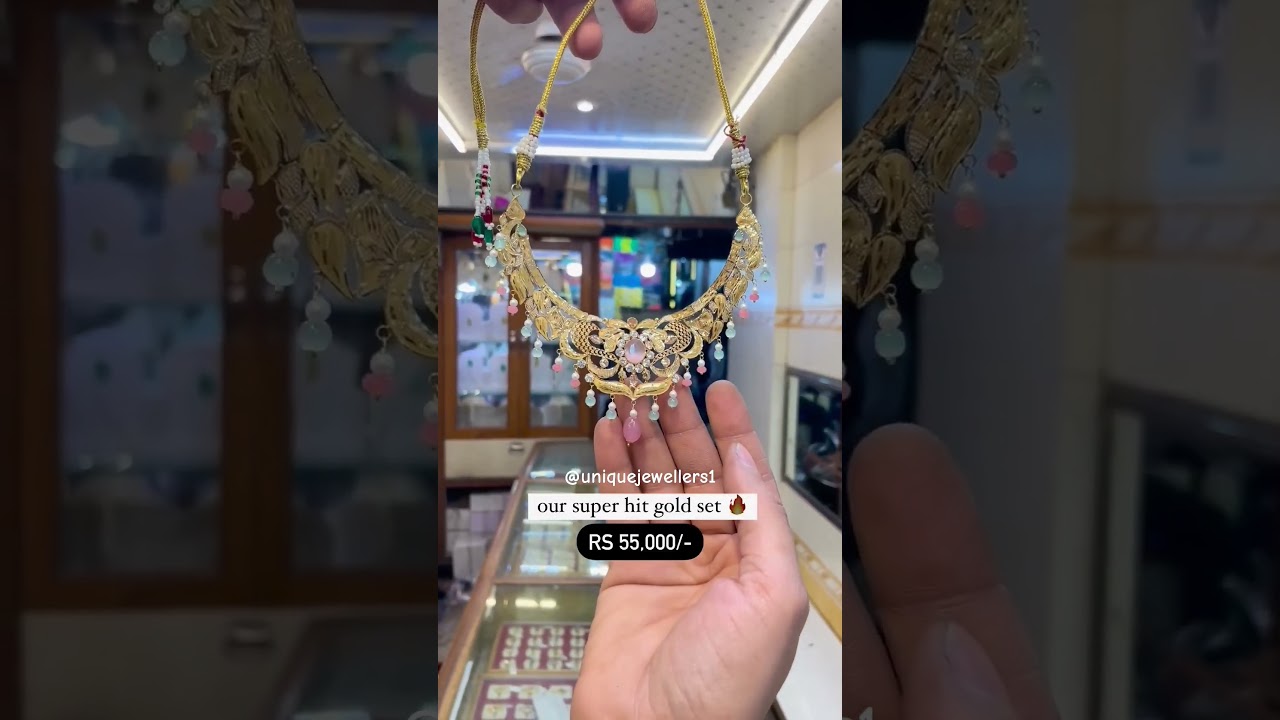 Rs. 55,000 gold set 😱 @uniquejewellers1 #viral #shortvideo #jewellery #design #trending #foryoupage