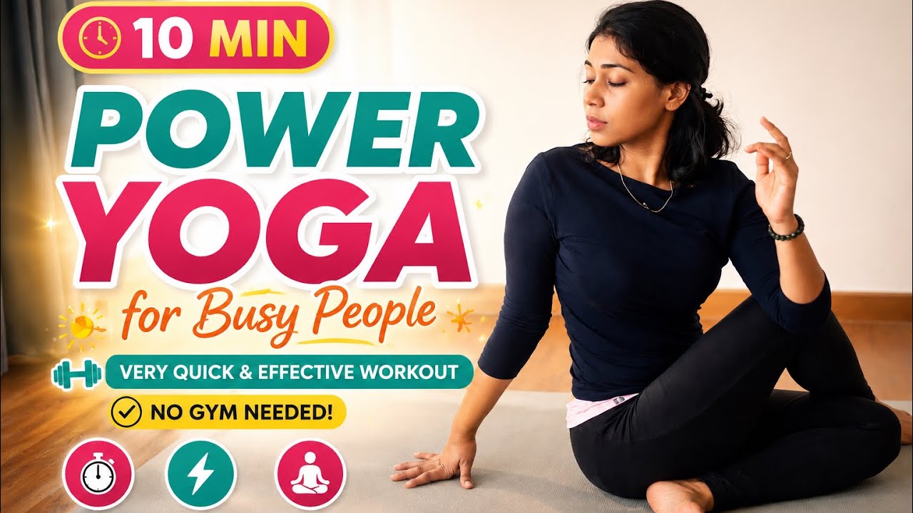 Quick Power Yoga flow for Busy People | No Gym Needed