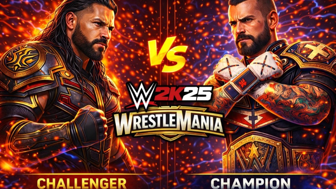 FULL MATCH: Roman Reigns vs CM Punk — World Heavyweight Championship | WWE 2K25 Wrestlemania