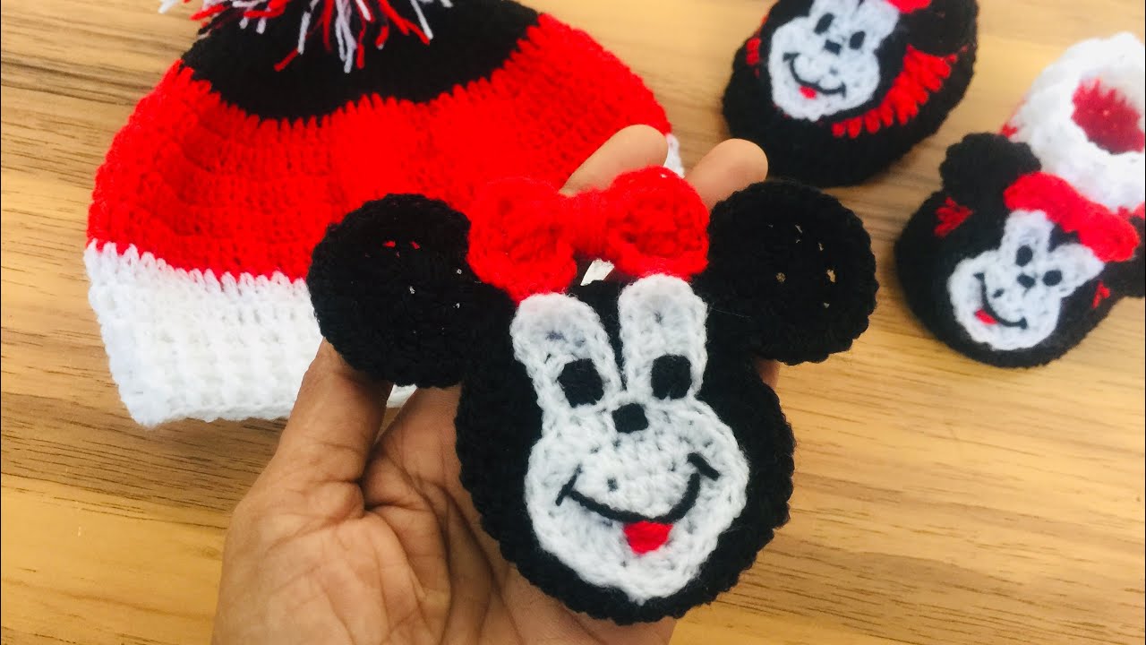 Crochet mickey mouse applique #crochetapplique