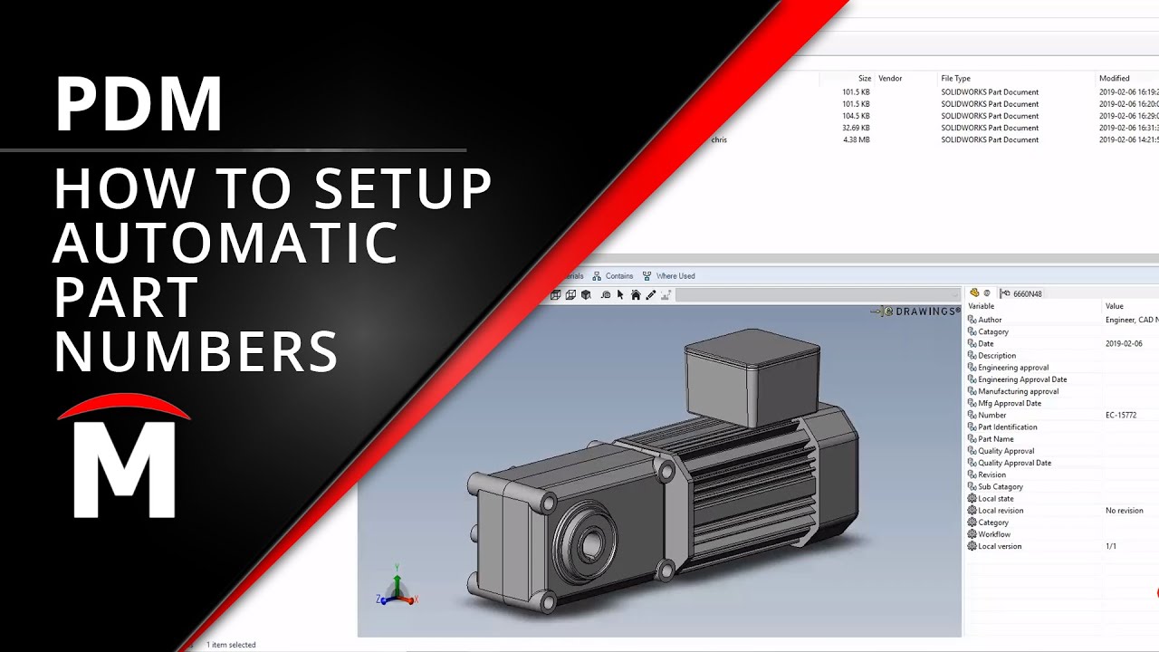 Наименование и нумерация деталей в SOLIDWORKS PDM