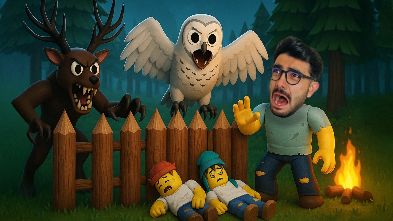 بنيت اقوى دفاعات ضد الغزال الشرير 🔥 99 ليلة في الغابة 😱