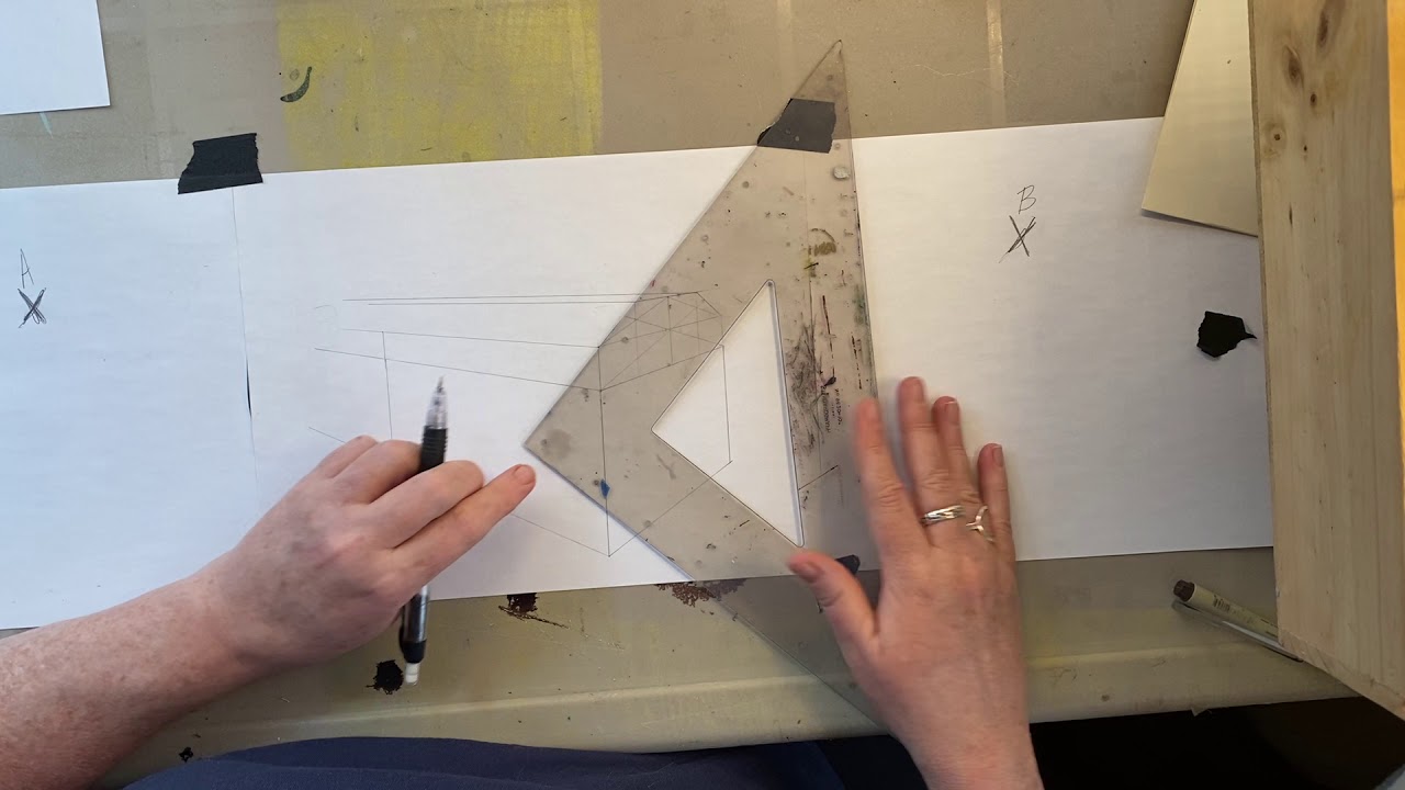 2 point perspective BARN drawing