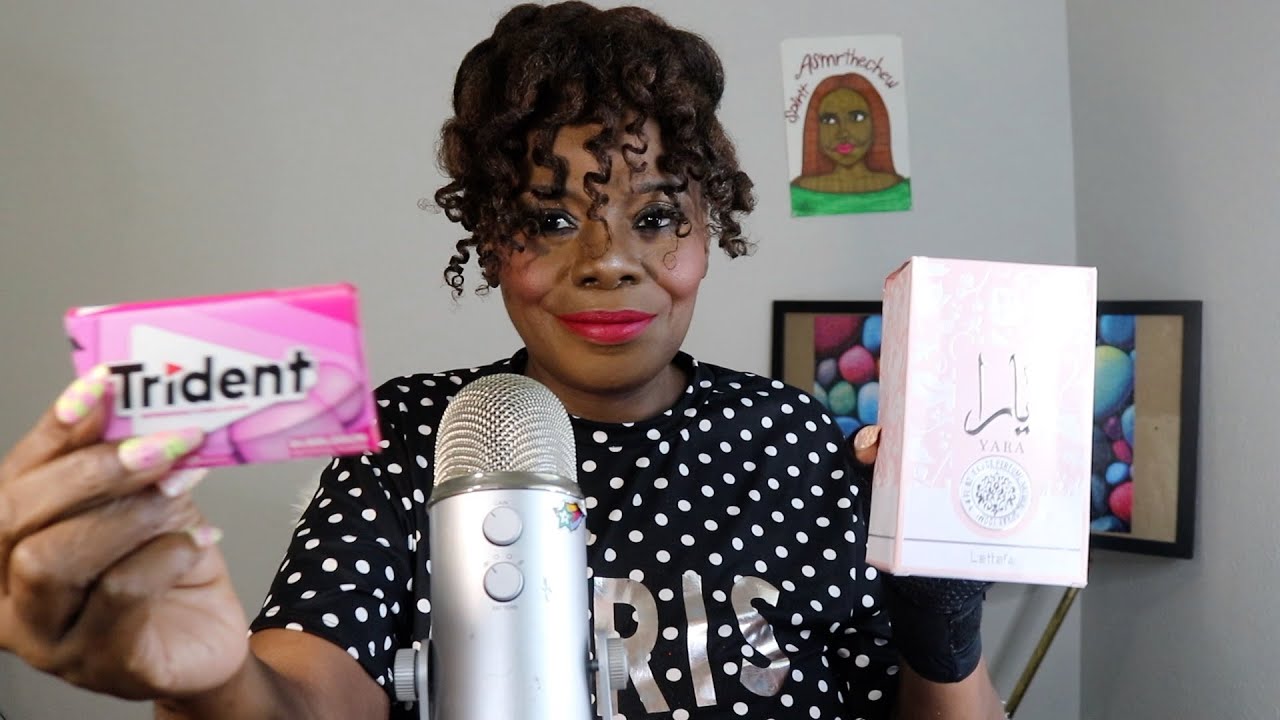 YARA PERFUME NAIL TAPPING SOUNDS ASMR CHEWING GUM