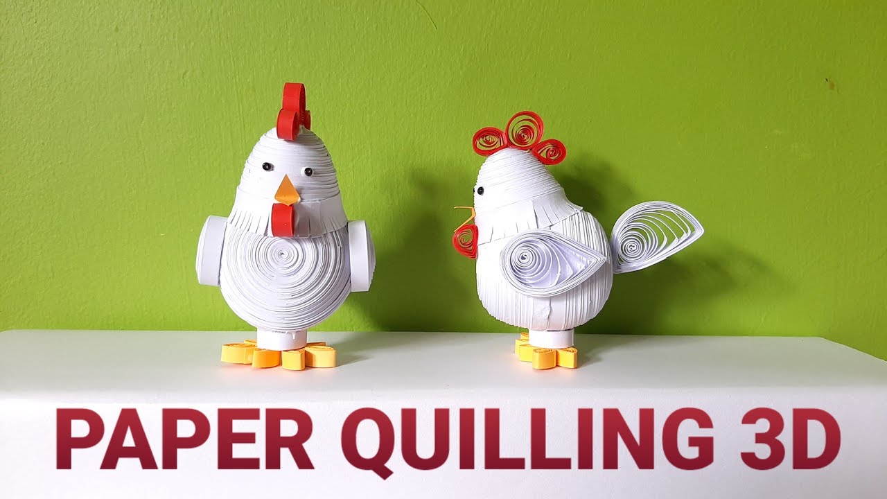 How To Make Paper Quilling 3d Animal - Chicken - Hen