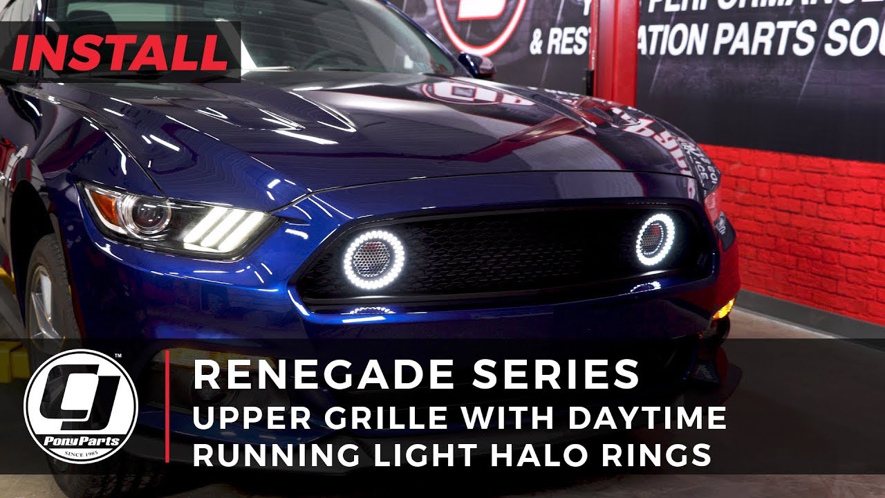 2015-2017 Mustang Install: Renegade Series Upper Grille with Daytime Running Light Halo Rings