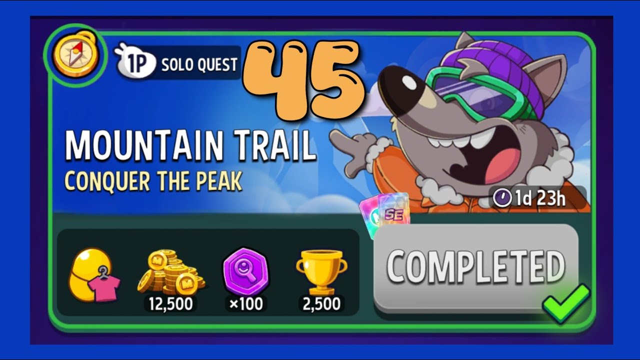 Mountain trail solo challenge|solo quest 45|match masters
