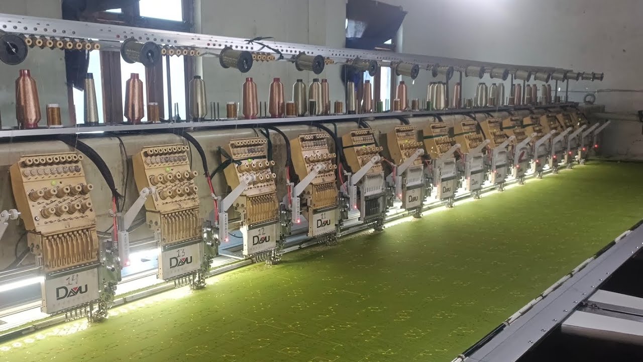 Cotton ki sequence wali kurtiyan banate hue embroidery machine