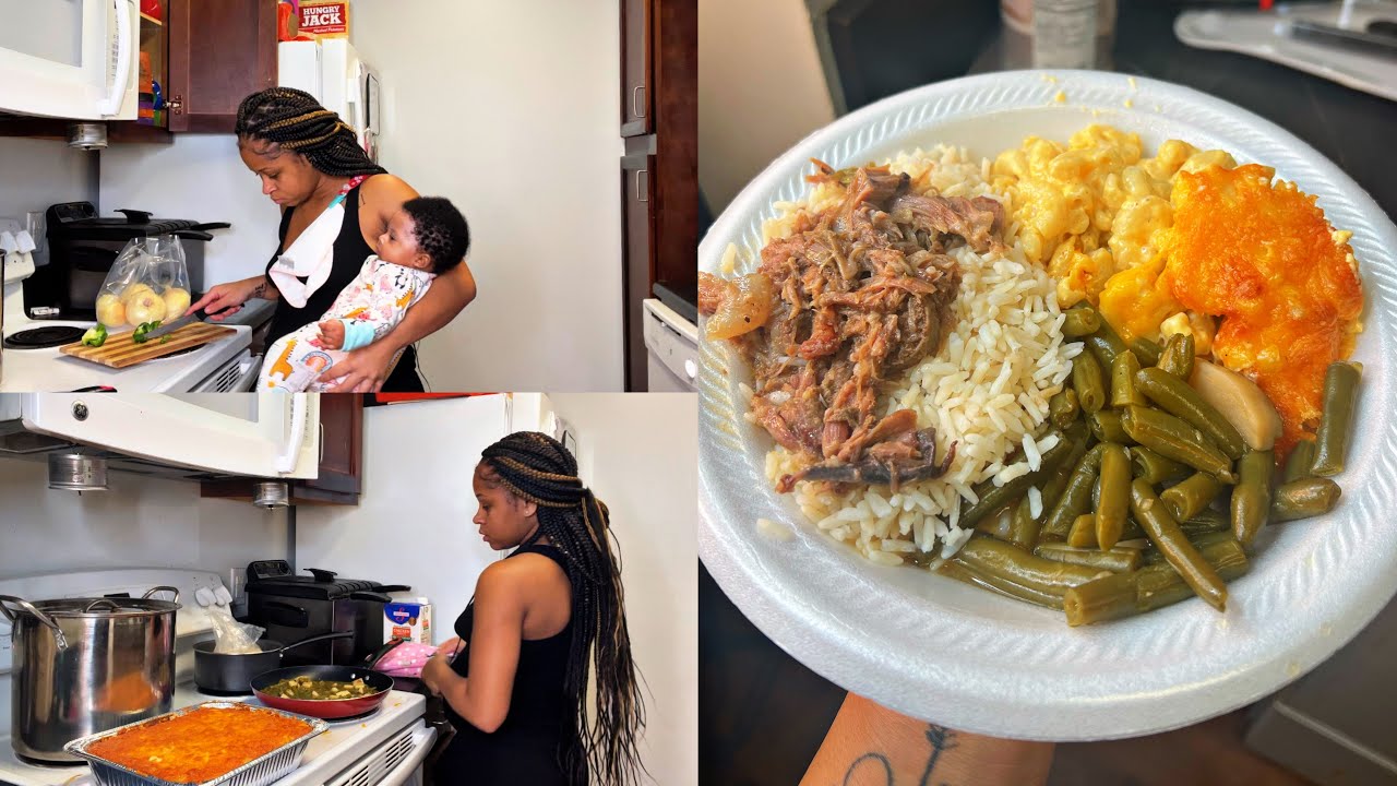 COOKING WITH ZANADIA SIMONE 👩🏽‍🍳| Neck bones + Rice , Green beans , Macaroni
