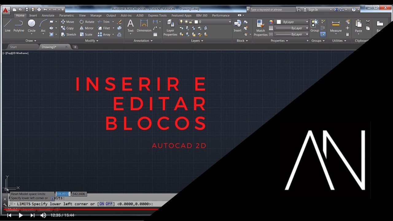 Inserir e editar blocos 2D