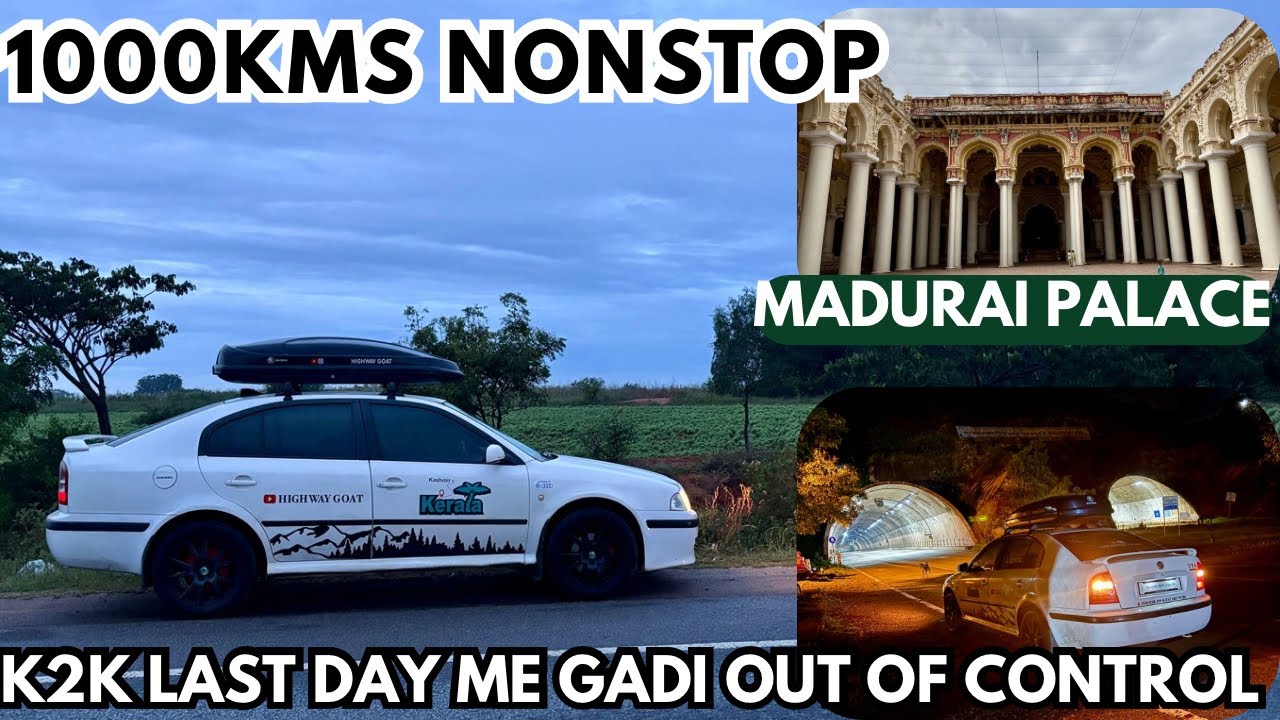 1000 kms nonstop journey in sedan car | K2k last din me gadi ka nuksaan 😭