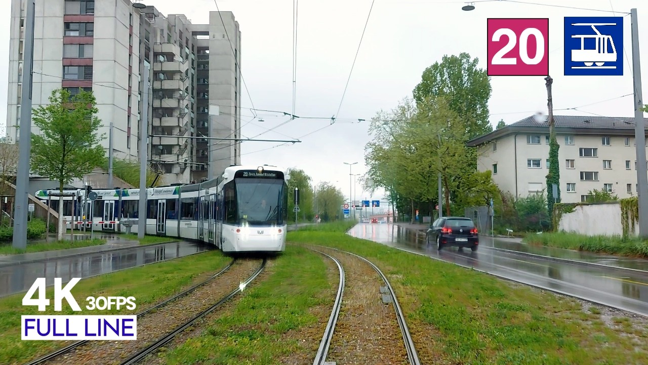 Bad weather ahead! | 🇨🇭 Zürich Tram Line 20 Cab Ride Driver's View | Altstetten - Killwangen [4K]