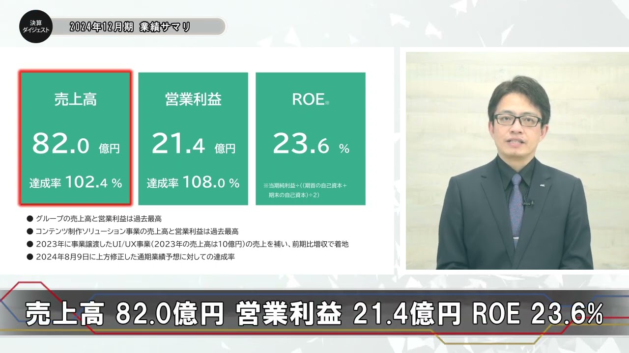 決算ダイジェスト｜株式会社セルシス（2024年12月期 決算発表会）