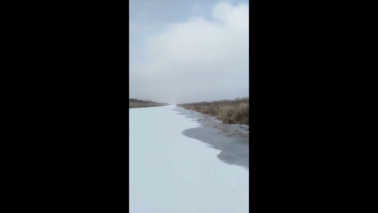 Zima 2017. Zaledjen kanal zelezare Smederevo